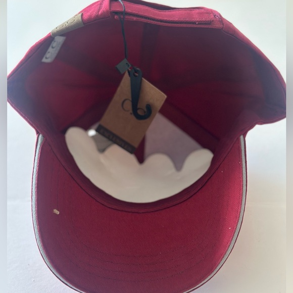 C.C Stylish Burgundy Cap with Lace-Up Detail - Picture 4 of 5